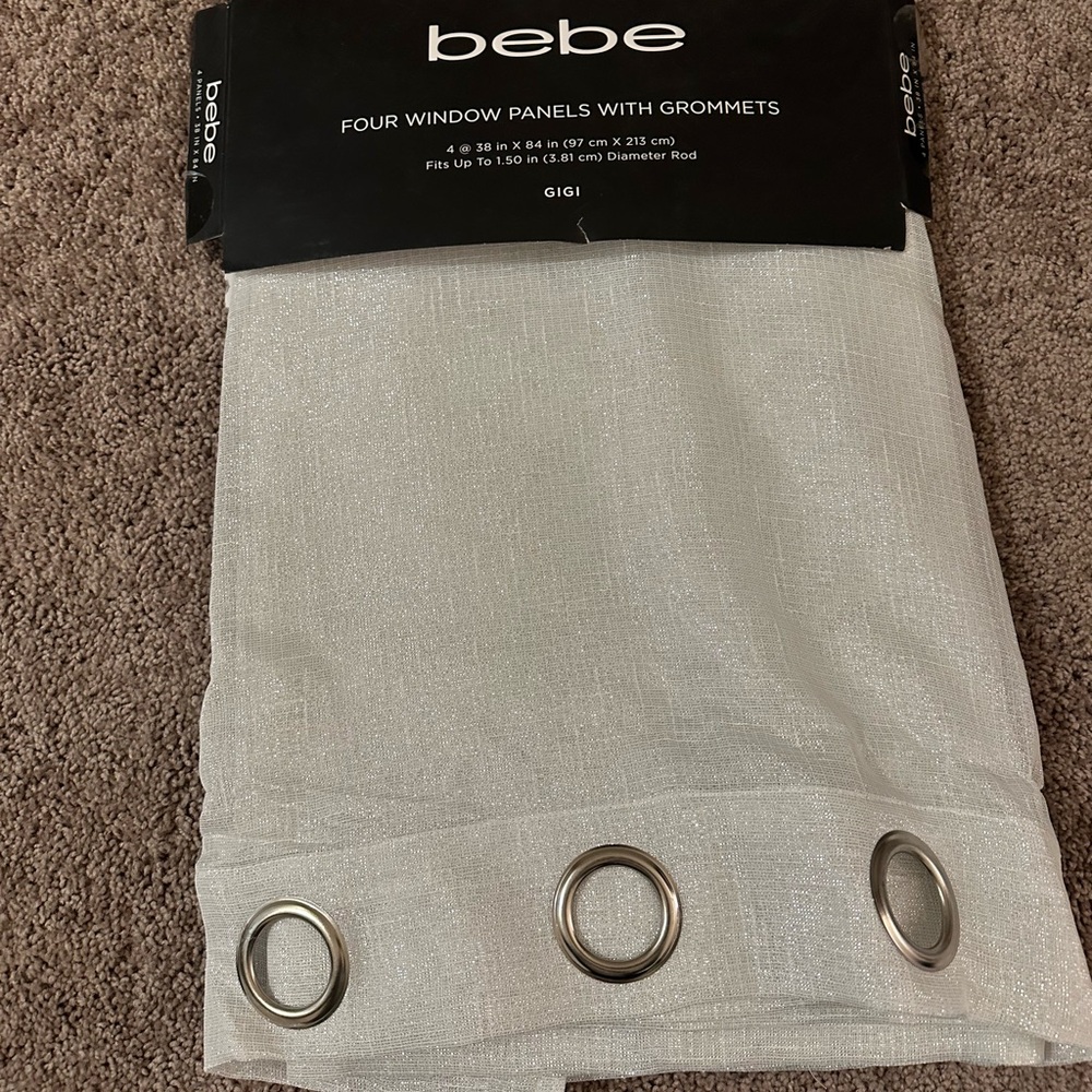NEW - Bebe - Four Window Panels Grommets -